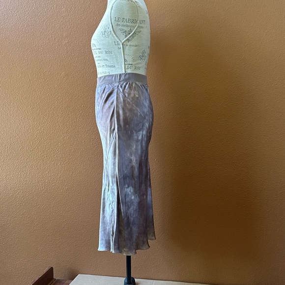 ATM Anthony Thomas Melillo Silk Tie Dye Gray/Cream/Purple A-Line Skirt Small EUC - Picture 6 of 10